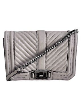 Rebecca Minkoff Grey Chevron Quilted ‘Small Love Leather Crossbody’ Bag